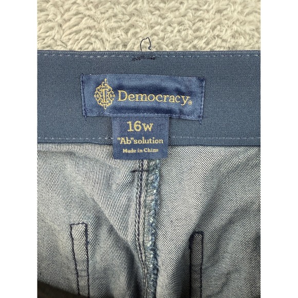 Democracy "Ab"solution Wide Leg Cropped Jeans Women 16W Blue Denim - Picture 5 of 8